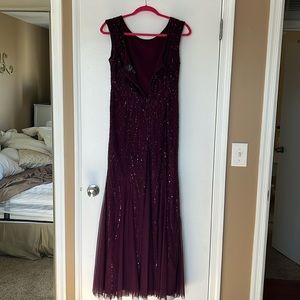 Adrianna Papell, Beaded Burgundy special occasion dress, worn once